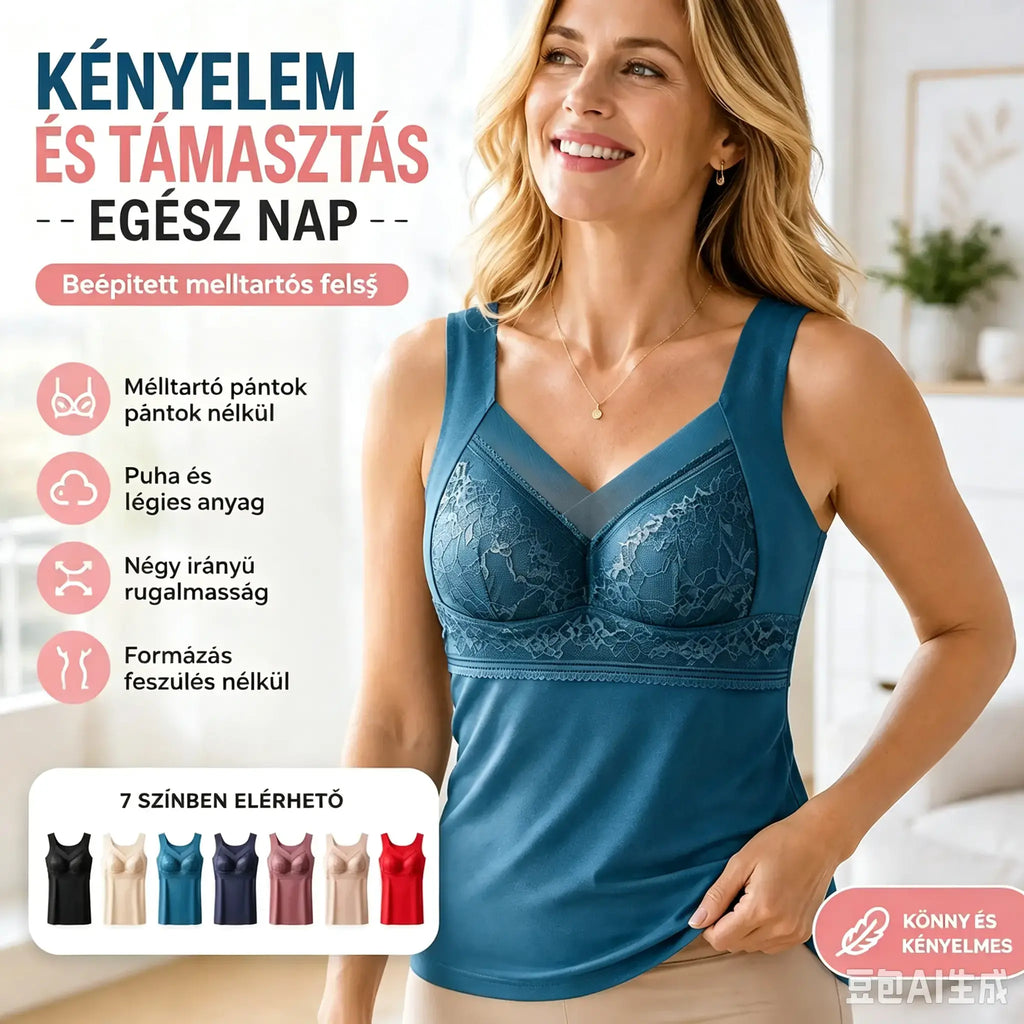 🔥【Vásároljon 1-et, kap 1-et ingyen】❤️【L-4XL】Csipke melltartó felsővel és gyönyörű hátkialakítással; hatékonyan megemeli és dúsítja a mellet, megakadályozva annak megereszkedését ✅【Orvosok által ajánlott】