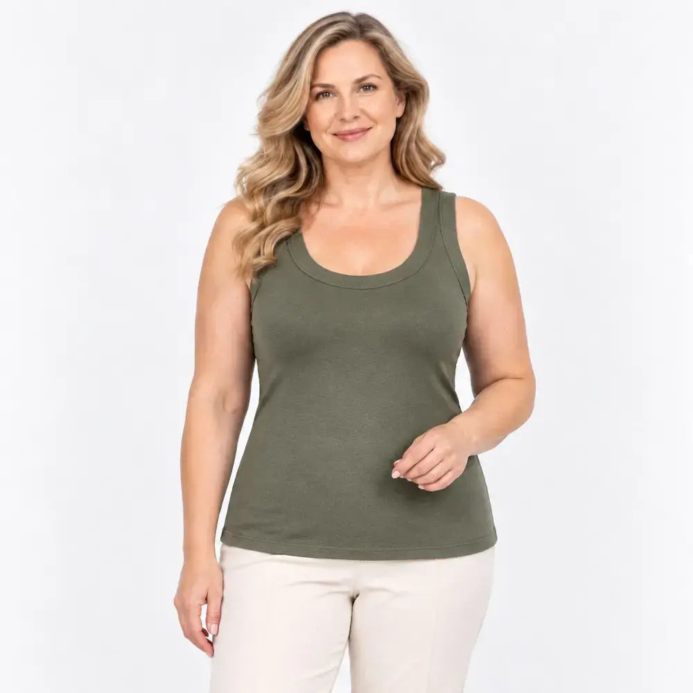【Csak rövid ideig érvényes ajánlat!】【M-4XL】Női bélelt trikótopp nagy méretekben – beépített melltartóbetéttel, bélelt, nem szükséges melltartót viselni, őszre és télre