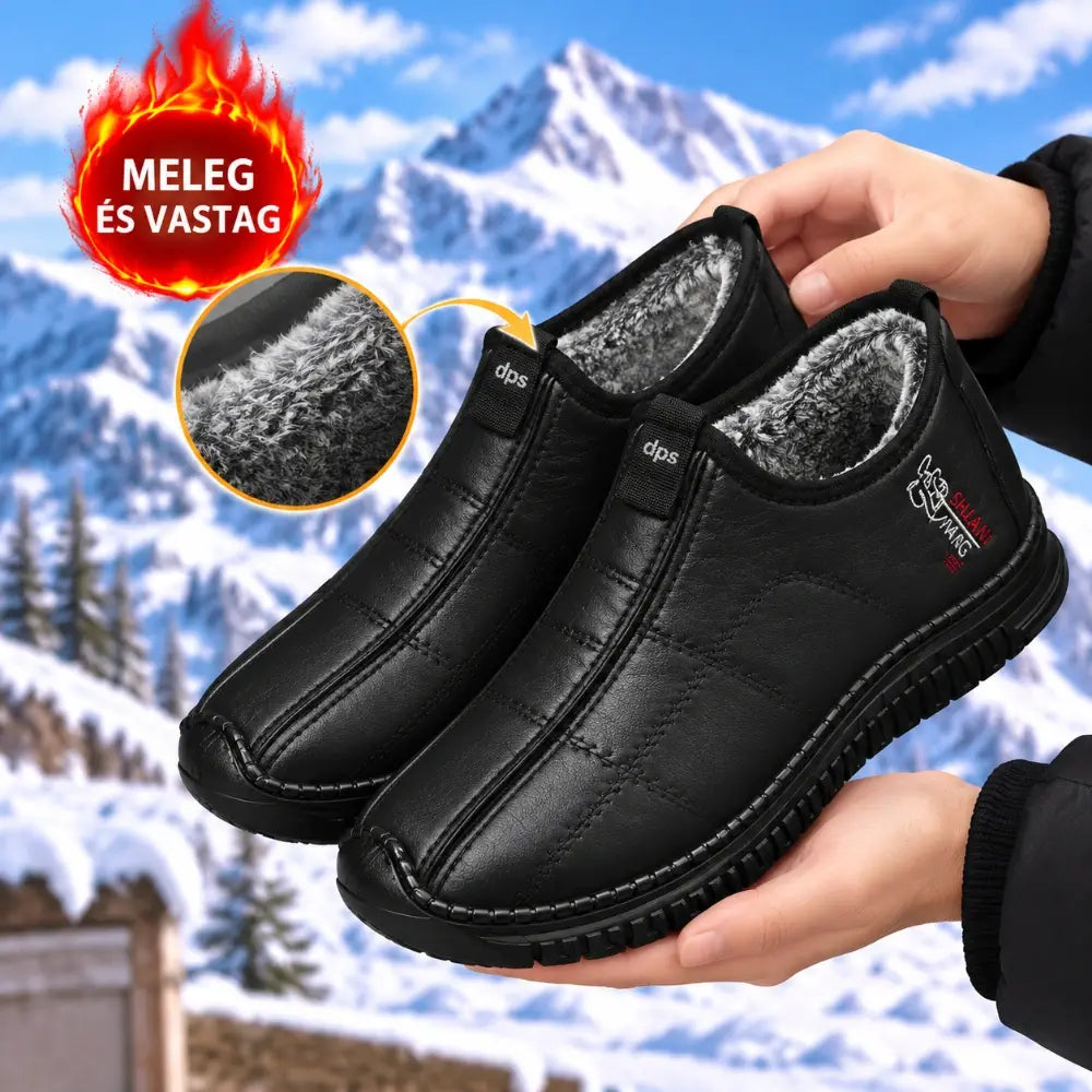 【-50% most! 】【39-48】Plus méretű férfi cipő polár béléssel őszre és télre. Kényelmes téli cipő vízálló és puha bőrrel és talppal!