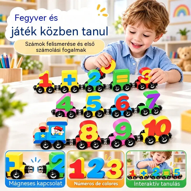 🔥【1-et vesz, 1-et ajándékba kap】🔥🚂 Mágneses számvonat gyerekeknek | Fejlesztő építőjáték – tanulás játékon keresztül